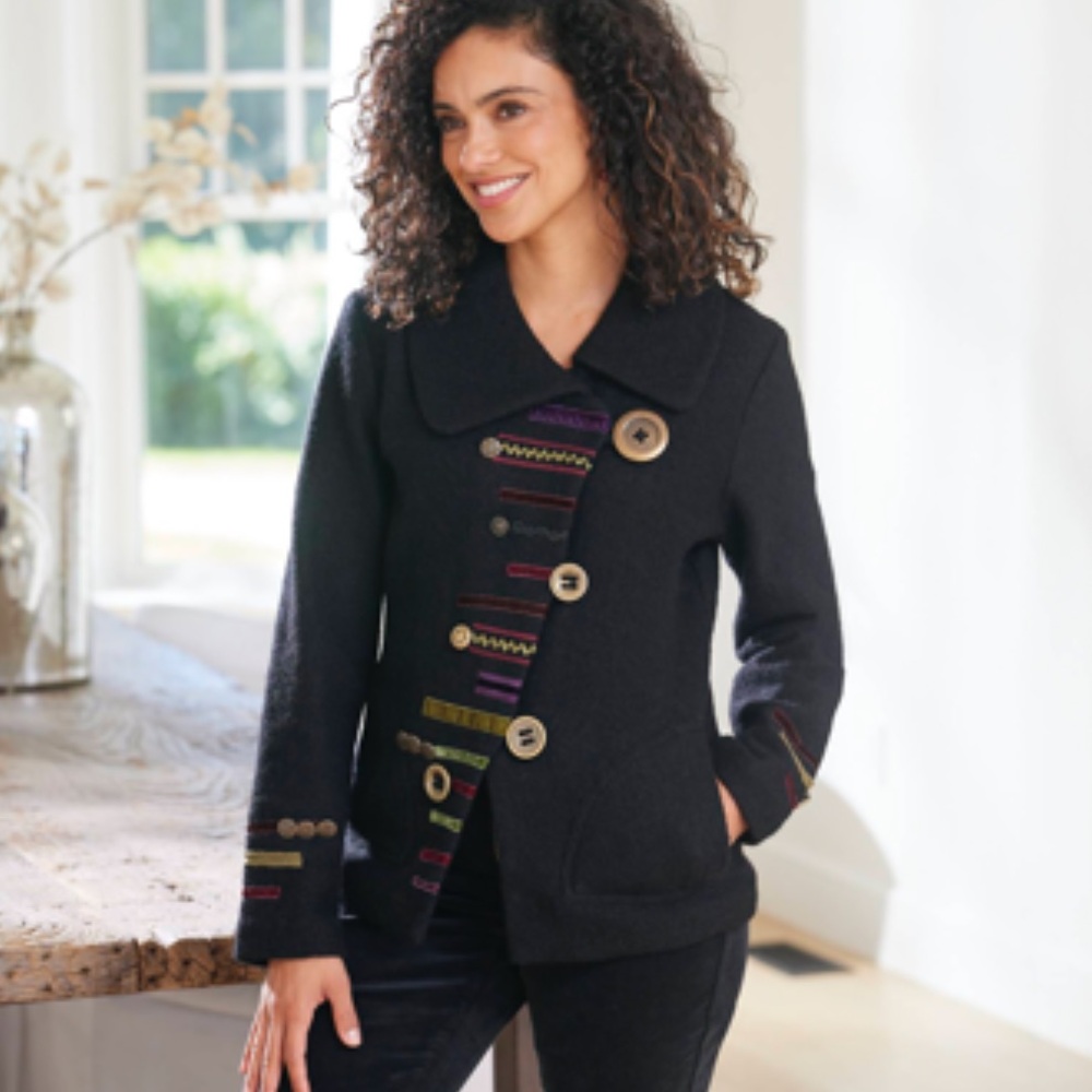 North style artisan boiled wool jacket
